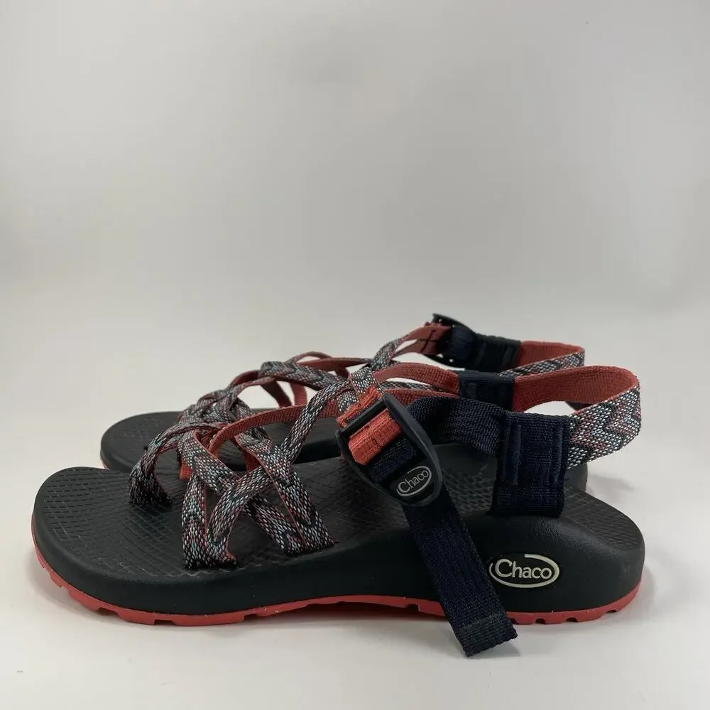 Chaco Zx2 Z/x2 Active Sandals Womens Size 8 Blue Red Toe Loop Water Comfort